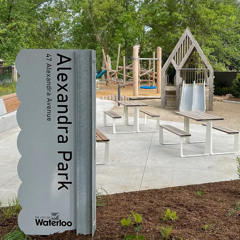 A playground build by 39 Seven at Alexandra Park in Waterloo, ON.