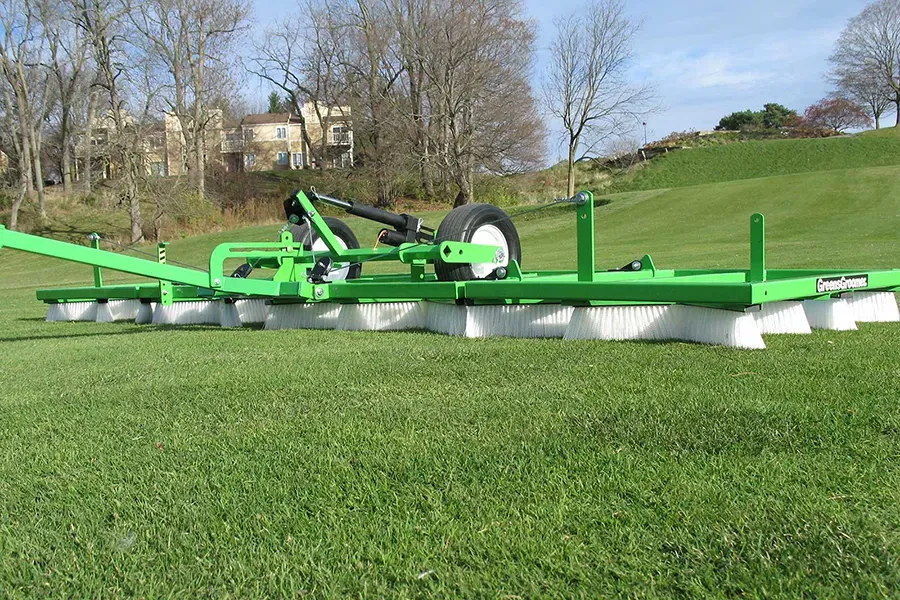 A turf grooming machine.