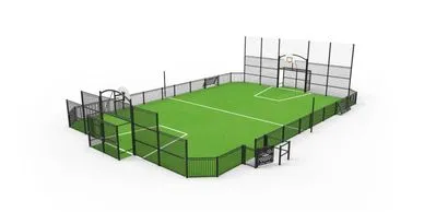 An engineer rendering of a multi-sport court site plan.