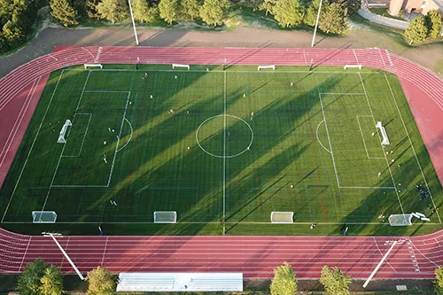 A soccer field and track constructed by 39 Seven.